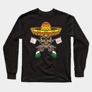 Mexican Day of the Dead Dia de los Muertos sugar skull Long Sleeve T-Shirt